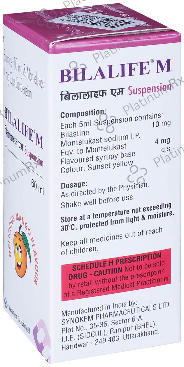 Bilalife M 10/4mg Oral Suspension Delicious Mango 60ml