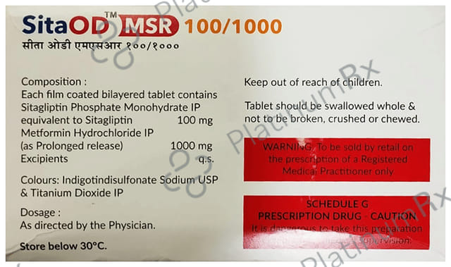 Sita OD MSR 100/500mg Tablet PR 10s