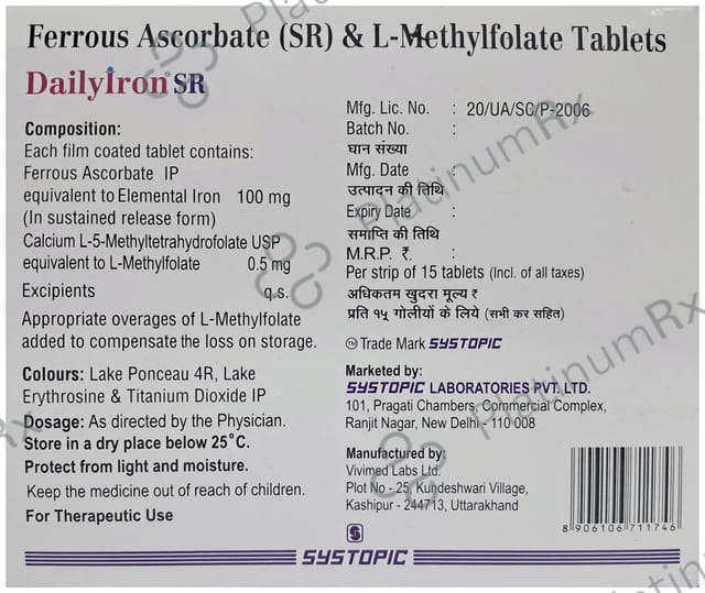Daily Iron SR 100/0.5mg Tablet 15s