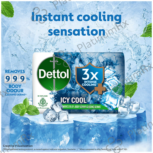 Dettol Icy Cool Bathing Soap Bar with 3X Menthol 150gm