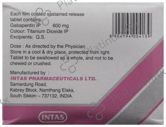 Gabapin SR 600mg Tablet 10s