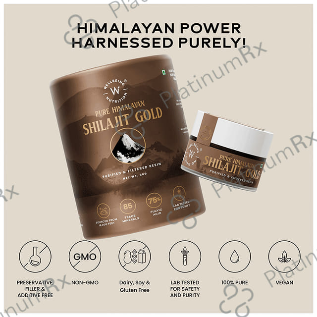 Wellbeing Nutrition Pure Himalayan Shilajit Gold Resin 20gm