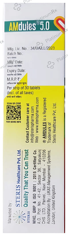 Amdules 5mg Tablet 30s