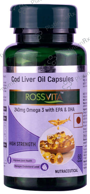 Rossvita Cod Liver Oil 240mg Omega 3 with EPA & DHA High Strength Capsule