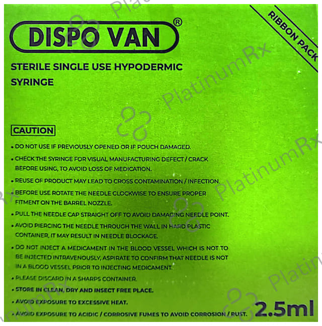 Dispovan Injection 2.5ml Syringe 24G 1s