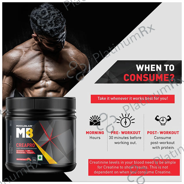 MuscleBlaze Creapro Creatine - With Creapure for Lean Muscles, Energy & Strength - Melon Twist
