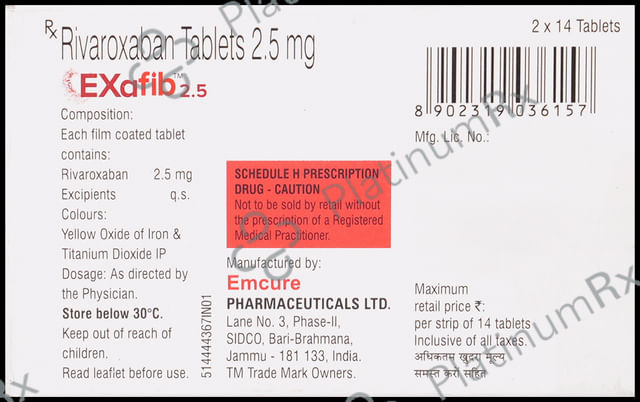 Exafib 2.5mg Tablet 14s
