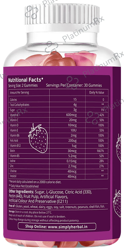 Simply Herbal Hair Vitamin Gummies with Biotin