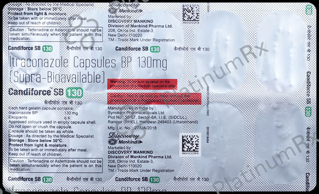 Candiforce SB 130mg Capsule 10s