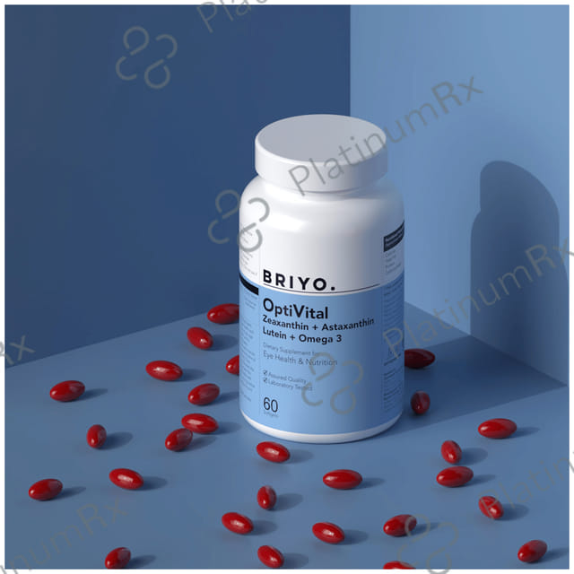 Briyo OptiVital with Zeaxanthin, Astaxanthin, Lutein & Omega 3 - Softgel for Eye Health & Nutrition