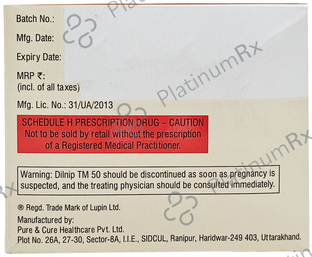 Dilnip TM 50/40/10mg Tablet 10s