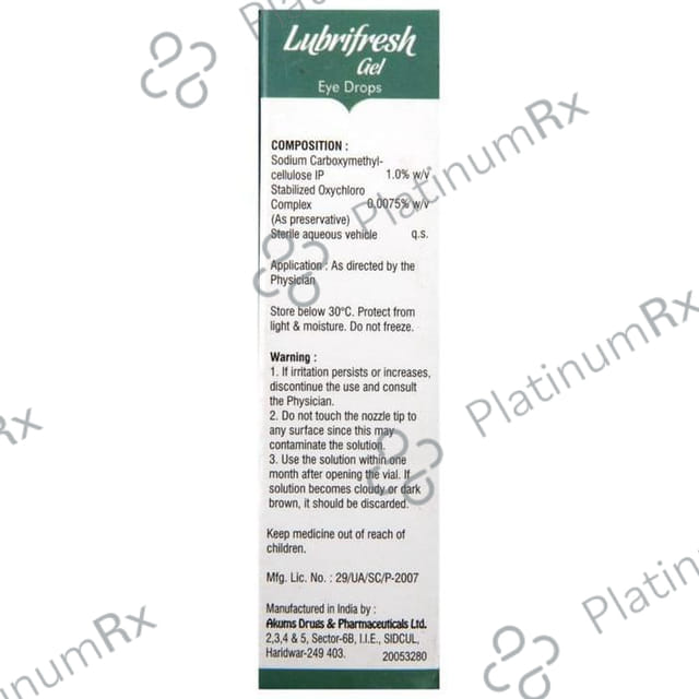 Lubrifresh Gel 10ml