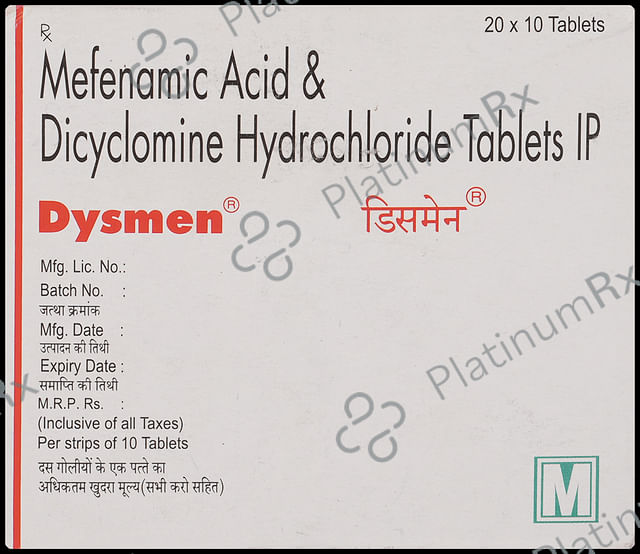 Dysmen 10/250mg Tablet 10s