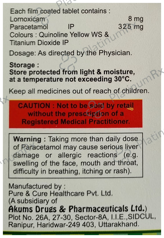 Justdol P 8/325mg Tablet 10s