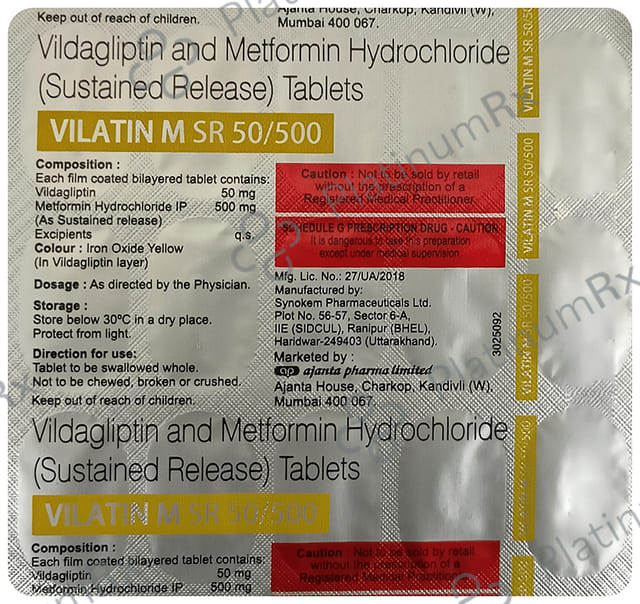 Vilatin M SR 50/500 Tablet