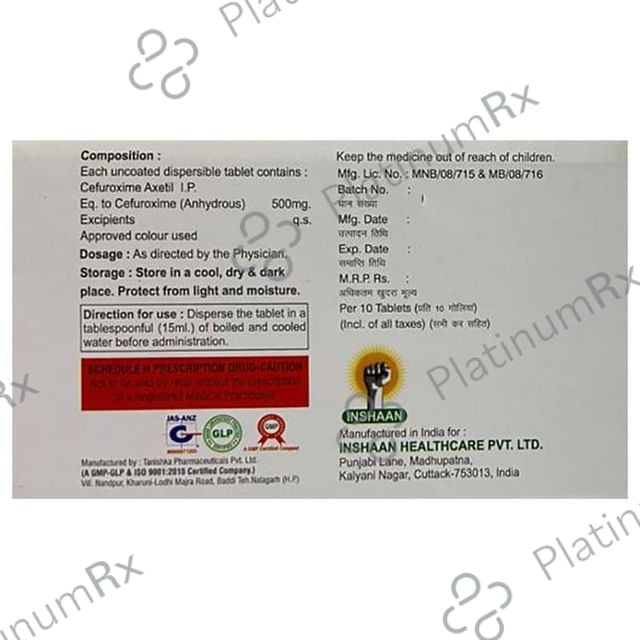 Insacef 500 Tablet DT