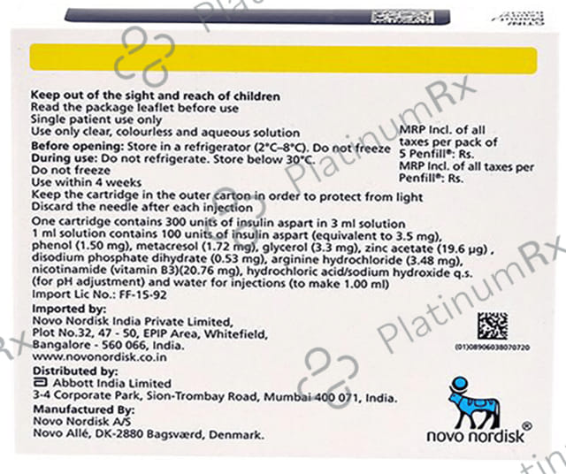 Fiasp (100IU/ml) Penfill Cartridge 1X3ml