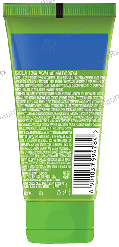 Lakme Blush & Glow Face Wash Kiwi Crush 50 gm