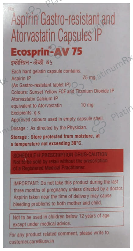 Ecosprin AV 75/10mg Capsule 15s