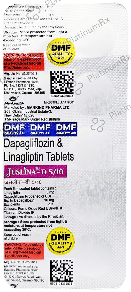 Juslina D 10/5mg Tablet 10s