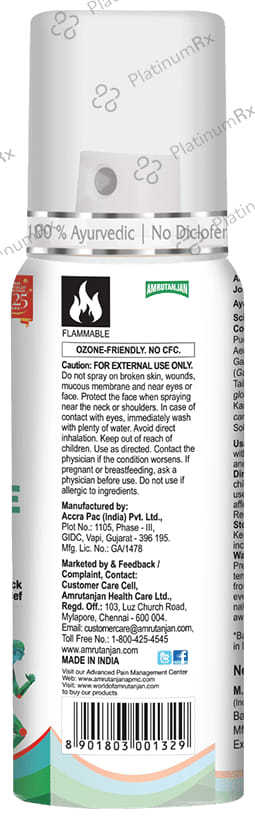 Amrutanjan Advanced Joint Muscle + Spray 80 gm