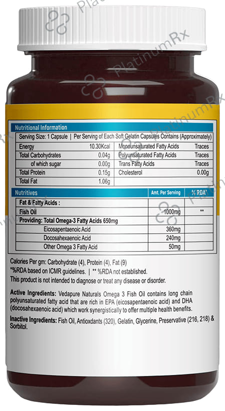 Vedapure Omega 3 Fish Oil Softgel Capsule 60s