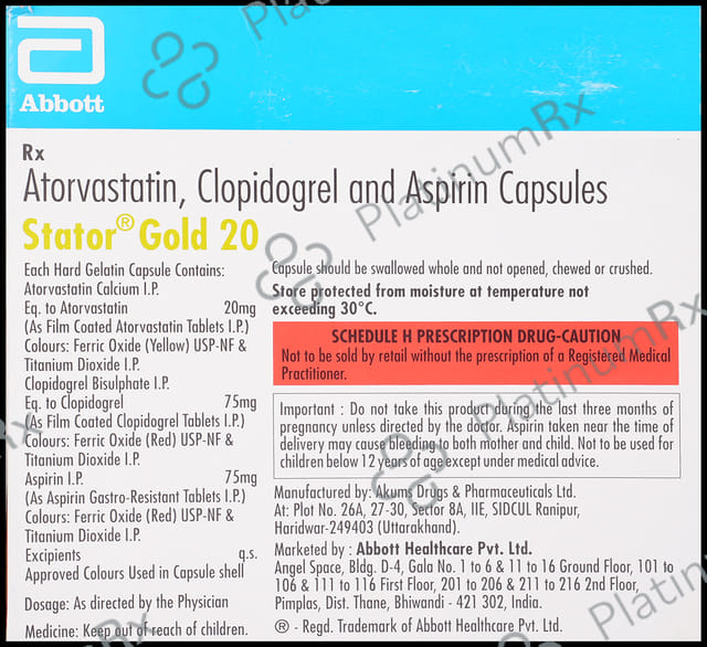Stator Gold 20mg Capsule 15s