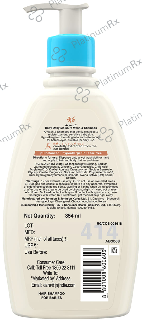 Aveeno Baby Daily Moisture Wash & Shampoo 354ml