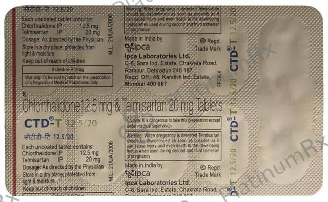 CTD T 12.5/20mg Tablet 10s