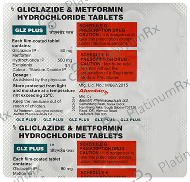 GLZ Plus 80/500mg Tablet 15s