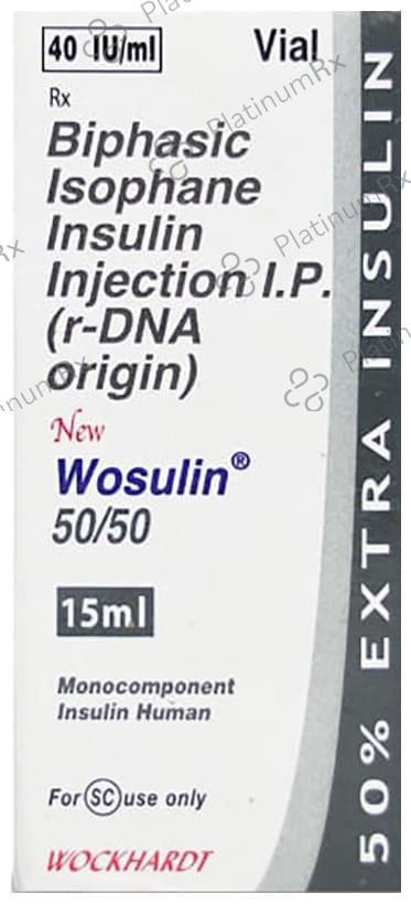 New Wosulin 50/50 (40 IU/ml) Vial 1X15ml