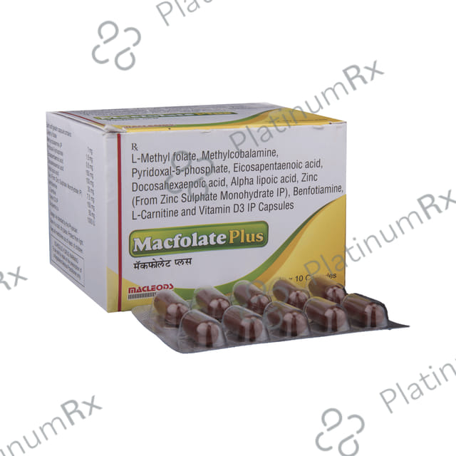 Macfolate Plus 1000/1500mcg/0.5mg Capsule 10s