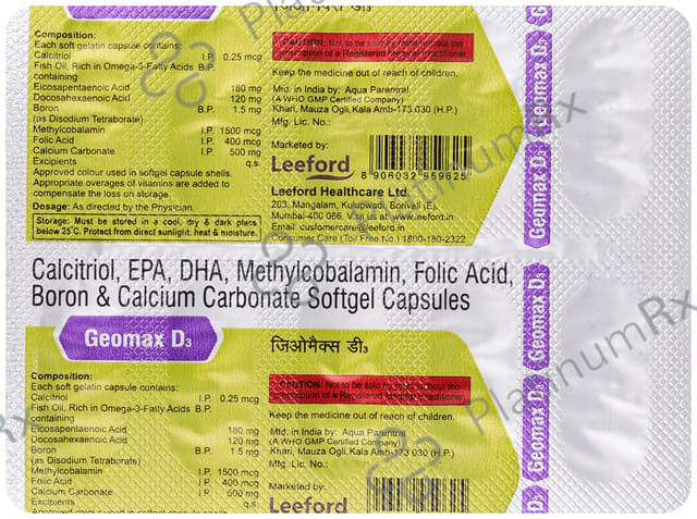Geomax D3 Softgel for Osteoporosis