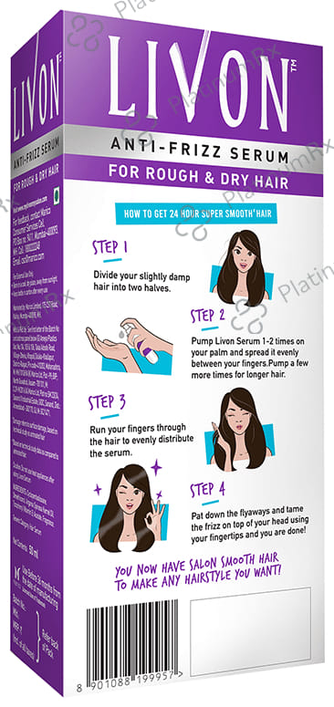 Livon Anti-Frizz Serum for Rough & Dry Hair 50 Serum