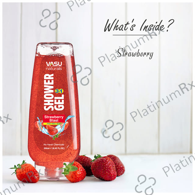 Vasu 3in1 Shower Body Wash Strawberry Blast