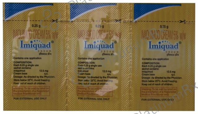 Imiquad 12.5mg Cream Sachet 3X0.25gm