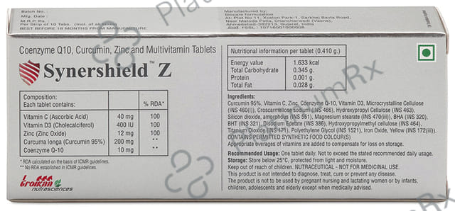 Synershield Z Immunity Booster Health Supplement Tablet