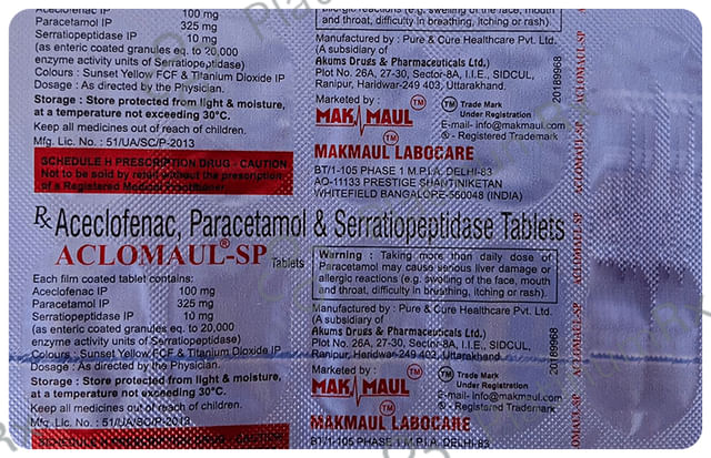 Aclomaul SP Tablet 10s