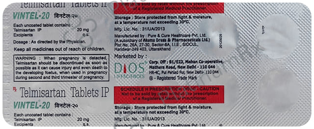 Vintel 20mg Tablet 10s