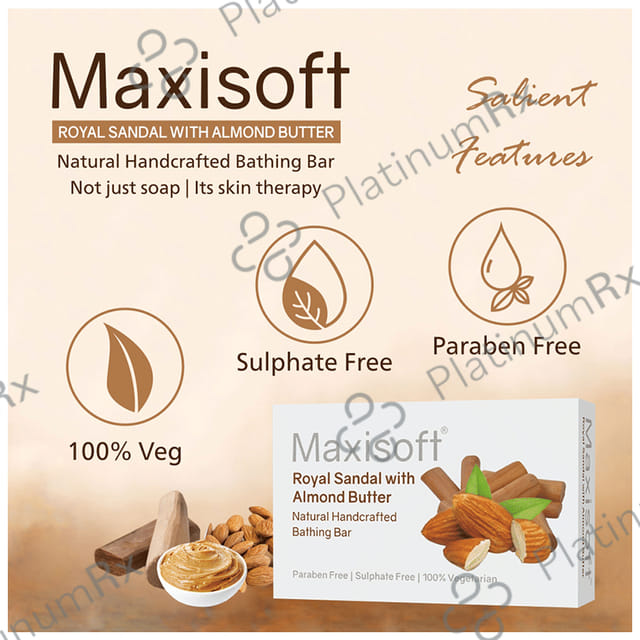 Maxisoft Royal Sandal with Almond Butter Bathing Bar (75gm Each) 6 units