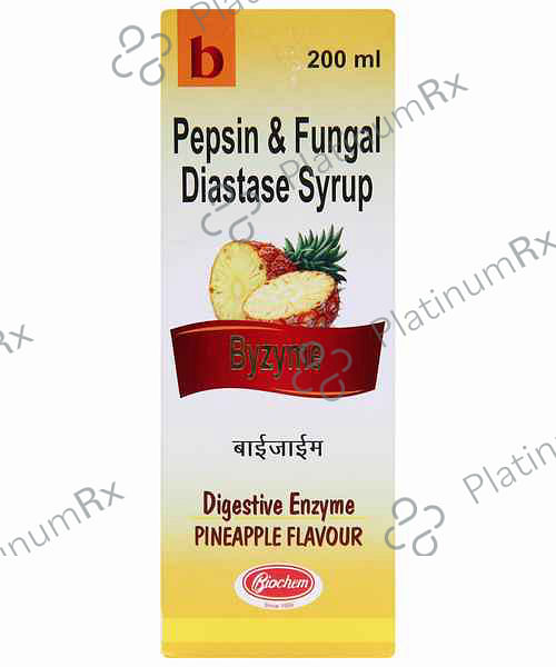Byzyme 50/10mg Pineapple Flavour Syrup 200ml