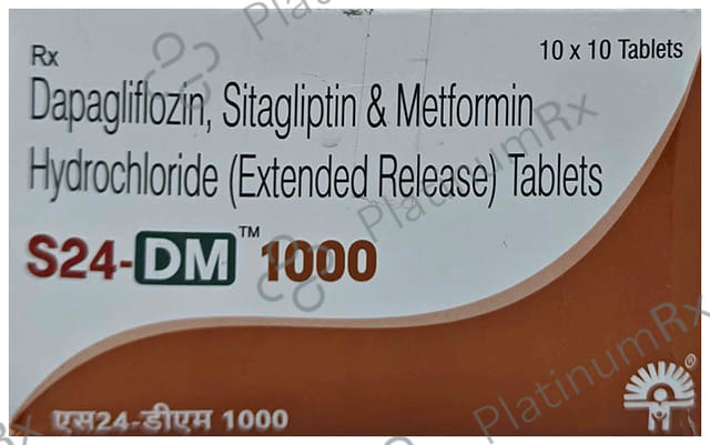 S24 DM 10/1000/100mg Tablet 10s