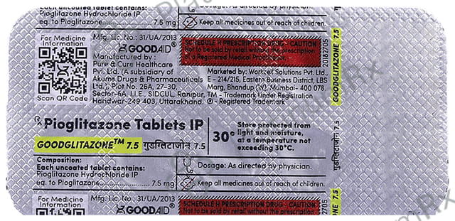 Goodglitazone 7.5mg Tablet 10s
