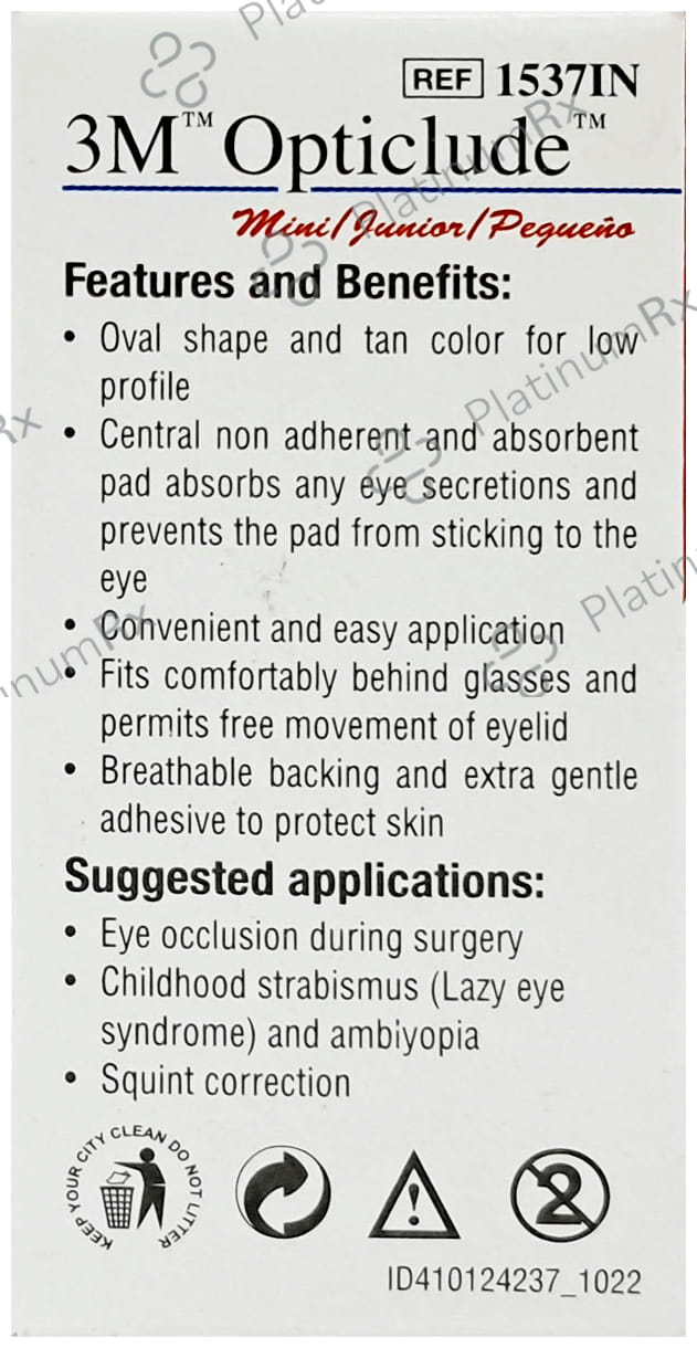 3M Opticlude Orthoptic Eye Patch Junior