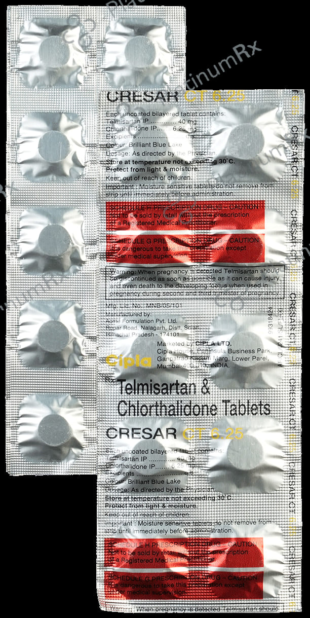 Cresar CT 6.25 40/6.25mg Tablet 10s