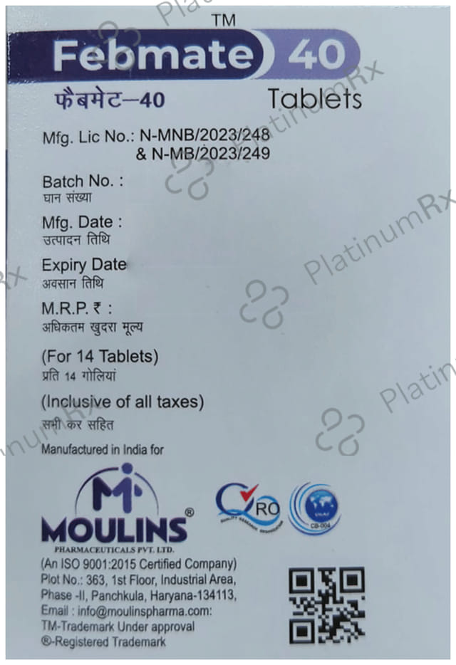 Febmate 40mg Tablet 14s