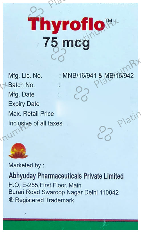 Thyroflo 75mcg Tablet 120s