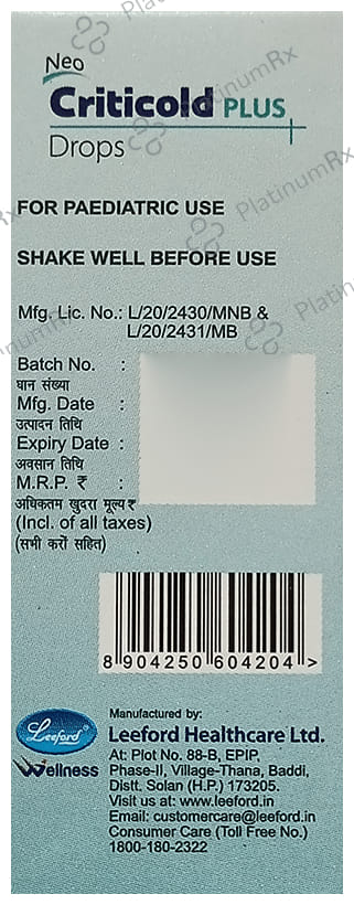 Neo Criticold Plus Oral Drops