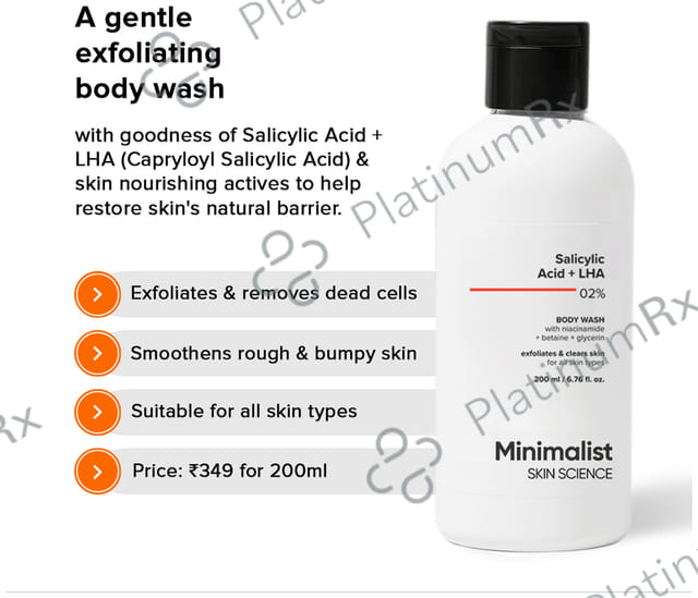 Minimalist Salicylic Acid + LHA 02% Body Wash 200ml