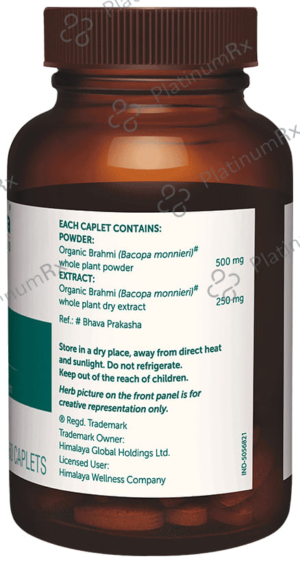 Himalaya Organic Brahmi - Mind Wellness- Improve Alertness - Caplet 60 caplets